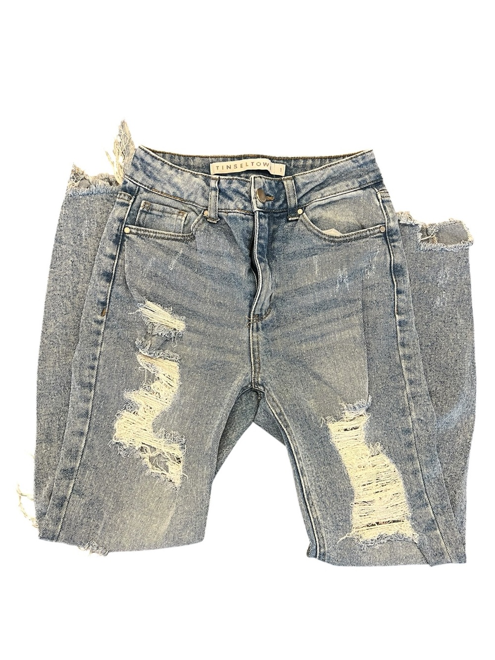 Distressed Ripped Jeans Juniors - Picture 3 of 5
